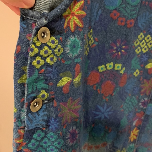 Flygo Women's Floral Printed Wide Leg Distressed Bib Denim Overalls Jumpsuits - Picture 9 of 16